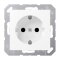Jung SCHUKO Steckdose, 16 A 250 V ~, SAFETY+, Thermoplast lackiert, Serie A, schneeweiß matt A1520BFKIWWM