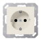 Jung SCHUKO Steckdose, 16 A 250 V ~, Schraubklemmen, Duroplast, Serie AS, weiß A1521