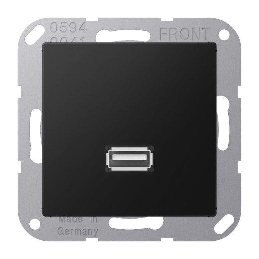 Jung Multimedia-Anschlusssystem USB 2.0, Serie A, graphitschwarz matt MAA1122SWM