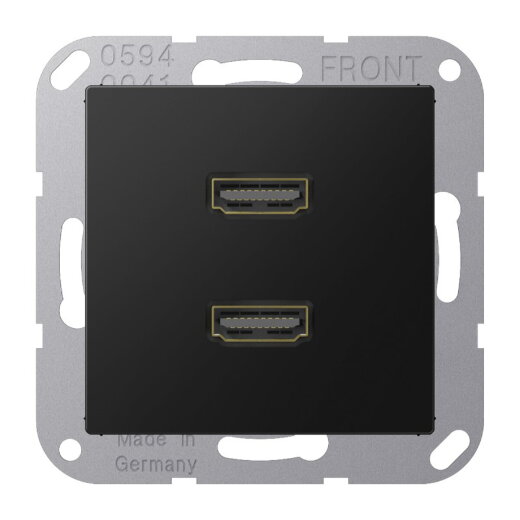 Jung Multimedia-Anschlusssystem 2 x HDMI, Serie A, graphitschwarz matt MAA1133SWM