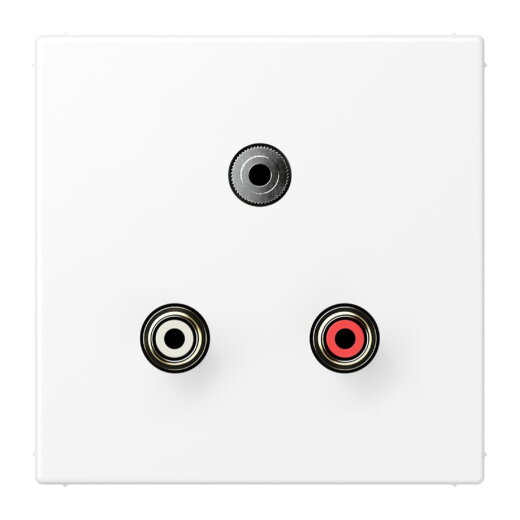 Jung Multimedia-Anschlusssystem Cinch Audio / Miniklinke 3,5 mm, Serie LS, schneeweiß matt MALS1011WWM