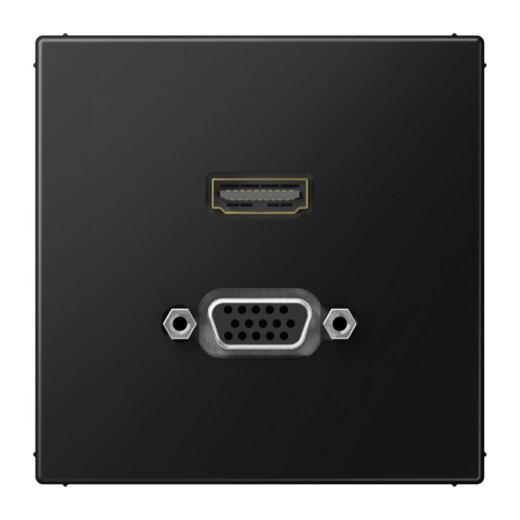 Jung Multimedia-Anschlusssystem HDMI / VGA, Serie LS, graphitschwarz matt MALS1173SWM