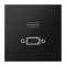 Jung Multimedia-Anschlusssystem HDMI / VGA, Serie LS, graphitschwarz matt MALS1173SWM