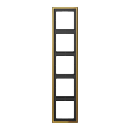 Jung Rahmen 5fach, Metall goldfarben PVD-beschichtet, LS 990, goldfarben GO2985
