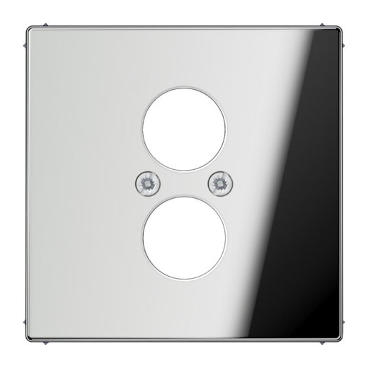 Jung Abdeckung für 2 Rundsteckverbinder bis 18,5 mm ?, Metall verchromt, Serie LS, glanzchrom GCR2962-2