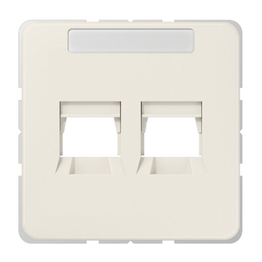 Jung Abdeckung (gerastet) für Modular-Jack-Steckbuchsen 2fach, Serie CD, weiß 569-25WE
