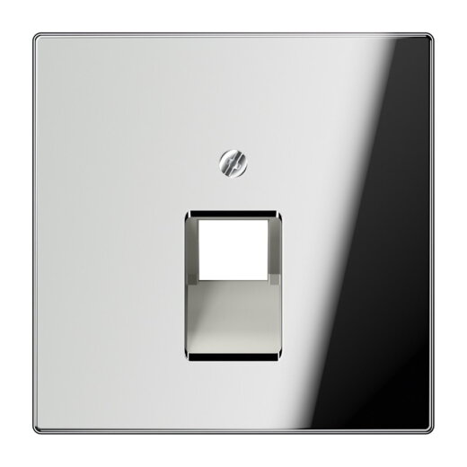 Jung Abdeckung für IAE/UAE-Anschlussdosen 1 x 8-polig, Metall verchromt, Serie LS, glanzchrom GCR2969-1UA