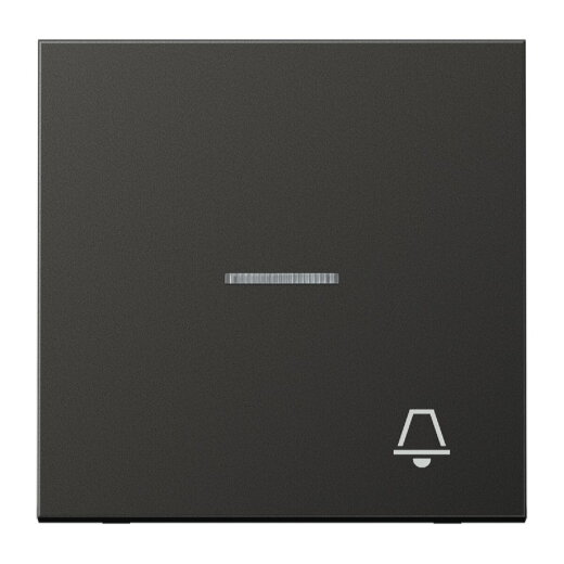 Jung Wippe 1fach mit Lichtleiter, Symbol Klingel, Aluminium lackiert, Serie LS, anthrazit (lackiertes Aluminium) AL2990KO5KAN