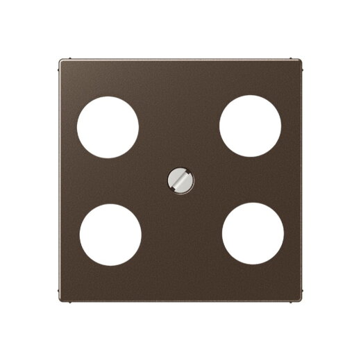 Jung Abdeckung für 4-Loch SAT-TV-Steckdose (Hirschmann), Thermoplast lackiert, Serie A, mokka A561-4SAT1MO