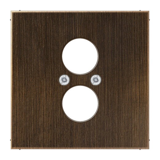 Jung Abdeckung für 2 Rundsteckverbinder bis 18,5 mm ?, Messing, Serie LS, Messing antik ME2962-2AT