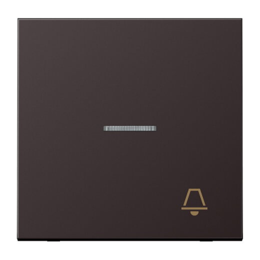 Jung Wippe 1fach mit Lichtleiter, Symbol Klingel, Aluminium lackiert, Serie LS, dark (lackiertes Aluminium) AL2990KO5KD