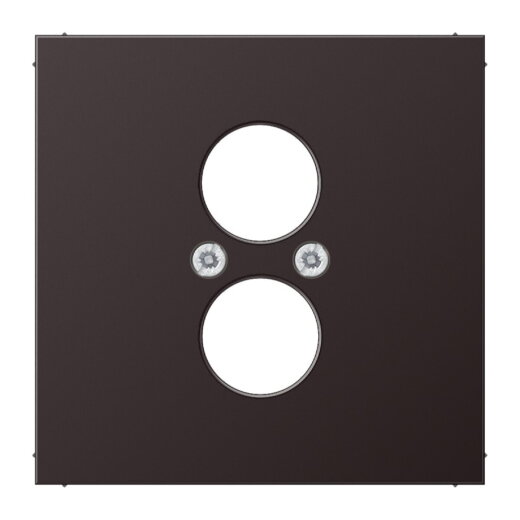 Jung Abdeckung für 2 Rundsteckverbinder bis 18,5 mm ?, Aluminium lackiert, Serie LS, dark (lackiertes Aluminium) AL2962-2D