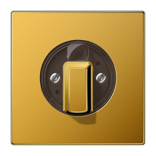 Jung Abdeckung für Drehschalter, Metall goldfarben PVD-beschichtet, Serie LS, goldfarben GO1941
