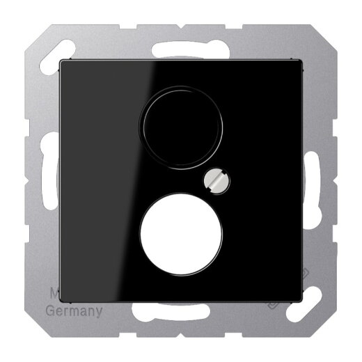 Jung Abdeckung für 1 Rundsteckverbinder bis 18,5 mm ?, Thermoplast, Serie A, schwarz A562-1BFSW