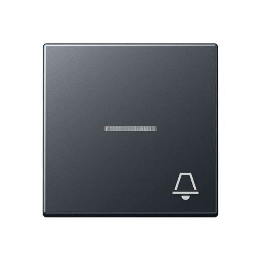 Jung Wippe 1fach mit Lichtleiter, Symbol Klingel, Thermoplast lackiert, Serie A, anthrazit matt A590BFKO5KANM