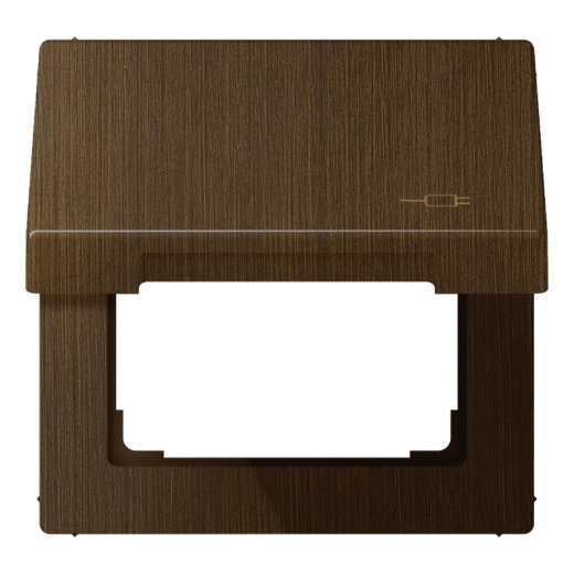 Jung Klappdeckel mit Rückstellfeder, mit Symbol Stecker, Messing, Serie LS, Messing antik ME2990KLSOCAT