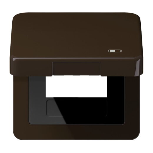 Jung Klappdeckel inklusive Zentralplatte, Symbol Charger, Serie CD, braun CD590KLUSBBR