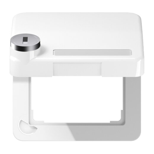 Jung Klappdeckel mit Rückstellfeder, mit Schriftfeld, Thermoplast, Serie CD, alpinweiß CD590BFKLSLWW