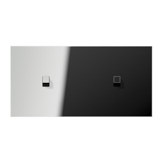 Jung Abdeckung mit Kipphebel, Kubus, 2fach, 2 x 1 Kipphebel, waagerecht, Serie LS 1912, glanzchrom GCR12-200E22