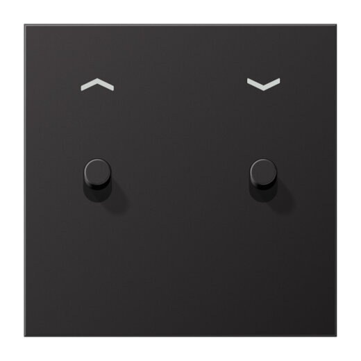 Jung Abdeckung mit Kipphebel, Zylinder, 1fach, 2 Kipphebel, mit Pfeilsymbolen, Serie LS 1912, dark (lackiertes Aluminium) AL12-5PDR01