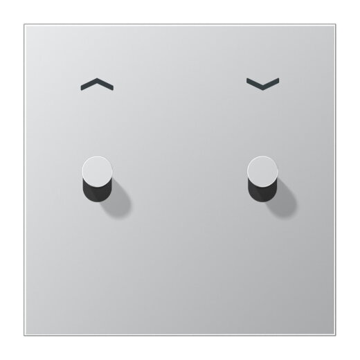 Jung Abdeckung mit Kipphebel, Kegel, 1fach, 2 Kipphebel, mit Pfeilsymbolen, Serie LS 1912, Aluminium AL12-5PK0