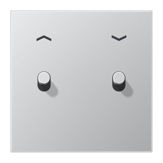 Jung Abdeckung mit Kipphebel, Zylinder, 1fach, 2 Kipphebel, mit Pfeilsymbolen, Serie LS 1912, Aluminium AL12-5PR0