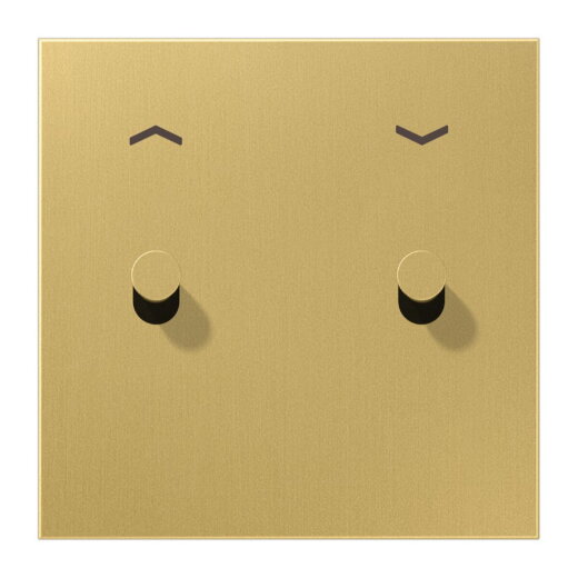 Jung Abdeckung mit Kipphebel, Kegel, 1fach, 2 Kipphebel, mit Pfeilsymbolen, Serie LS 1912, Messing classic ME12-5PCK25