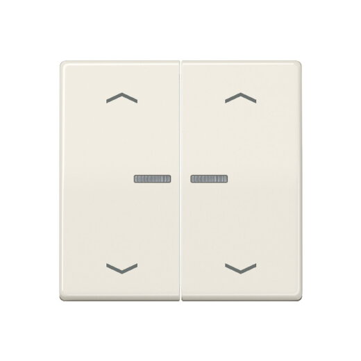 Jung Wippe mit Lichtleiter, mit Pfeilsymbolen für Taster 2fach, Duroplast, Serie AS, weiß AS102KO5P