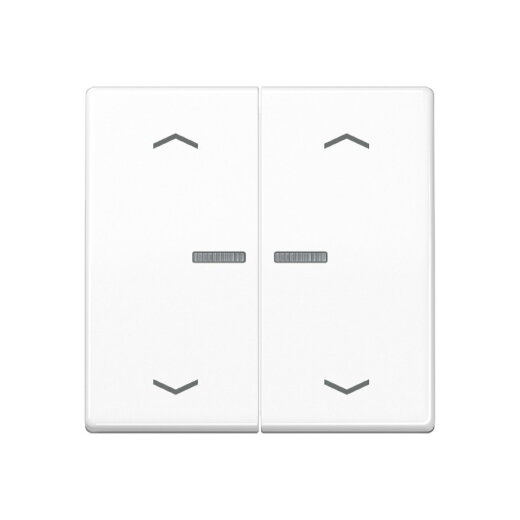 Jung Wippe mit Lichtleiter, mit Pfeilsymbolen für Taster 2fach, Duroplast, Serie AS, alpinweiß AS102KO5PWW