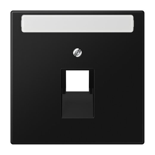 Jung Abdeckung für IAE/UAE-Anschlussdosen 1 x 8-polig, mit Schriftfeld, Thermoplast lackiert, Serie LS, graphitschwarz matt LS969-1NAUASWM