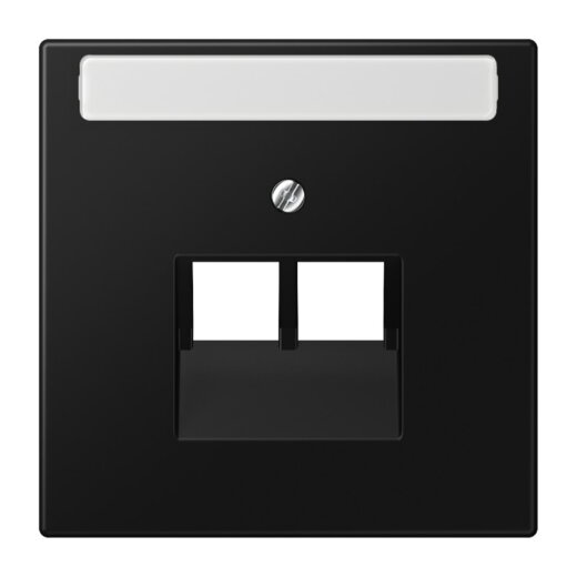 Jung Abdeckung für IAE/UAE-Anschlussdosen 2 x 8-polig, mit Schriftfeld, Thermoplast lackiert, Serie LS, graphitschwarz matt LS969-2NAUASWM