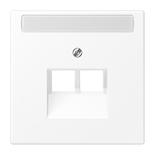 Jung Abdeckung für IAE/UAE-Anschlussdosen 2 x 8-polig, mit Schriftfeld, Thermoplast lackiert, Serie LS, schneeweiß matt LS969-2NAUAWWM