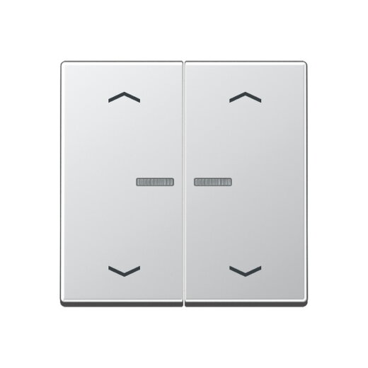 Jung Wippe mit Lichtleiter, mit Pfeilsymbolen für Taster 2fach, Serie A, aluminium A102KO5PAL