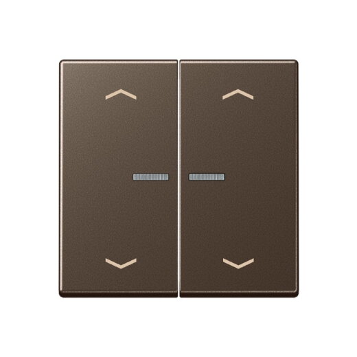 Jung Wippe mit Lichtleiter, mit Pfeilsymbolen für Taster 2fach, Serie A, mokka A102KO5PMO