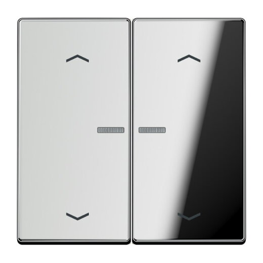 Jung Wippe mit Lichtleiter, mit Pfeilsymbolen für Taster 2fach, Metall verchromt, Serie LS, glanzchrom GCR102KO5P