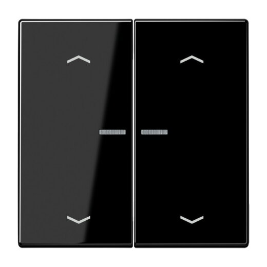Jung Wippe mit Lichtleiter, mit Pfeilsymbolen für Taster 2fach, Duroplast, Serie LS, schwarz LS102KO5PSW