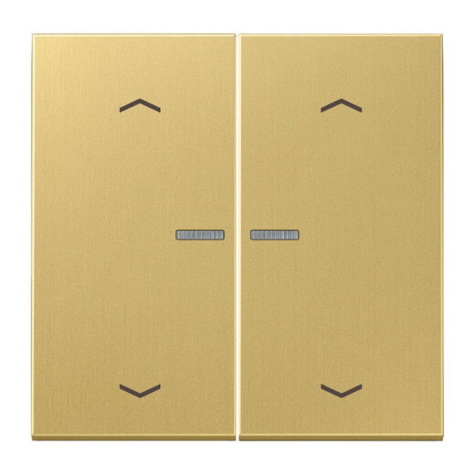 Jung Wippe mit Lichtleiter, mit Pfeilsymbolen für Taster 2fach, Messing, Serie LS, Messing classic ME102KO5PC