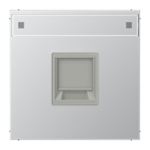 Jung Abdeckung (gerastet) für Modular-Jack-Steckbuchsen 1fach, EMT, AMP, MTRJ, mit Schriftfeld, Serie LS, Aluminium AL1969-15NAWE