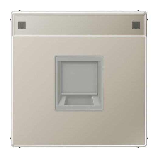 Jung Abdeckung (gerastet) für Modular-Jack-Steckbuchsen 1fach, EMT, AMP, MTRJ, mit Schriftfeld, Serie LS, Edelstahl ES1969-15NAWE