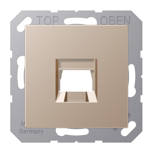 Jung Abdeckung (gerastet) für Modular-Jack-Steckbuchsen 1fach, Serie A, champagner A1569-1WECH