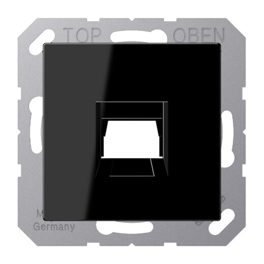 Jung Abdeckung (gerastet) für Modular-Jack-Steckbuchsen 1fach, Serie A, schwarz A1569-1WESW