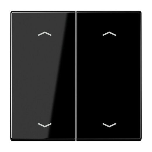 Jung Wippe, mit Pfeilsymbolen für Taster 2fach, Duroplast, Serie LS, schwarz LS102PSW