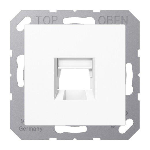 Jung Abdeckung (gerastet) für Modular-Jack-Steckbuchsen 1fach, Serie AS/A, alpinweiß A1569-15WEWW