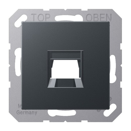 Jung Abdeckung (gerastet) für Modular-Jack-Steckbuchsen 1fach, lackiert, Serie A, anthrazit matt A1569-15WEANM