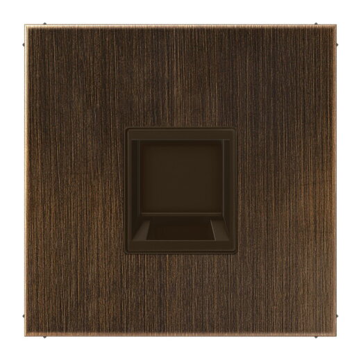 Jung Abdeckung (gerastet) für Modular-Jack-Steckbuchsen 1fach, EMT, AMP, MTRJ, Messing, Serie LS, Messing antik ME1969-15WEAT