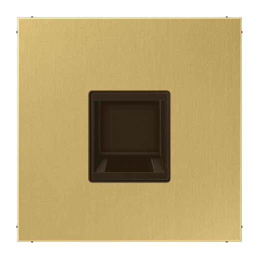 Jung Abdeckung (gerastet) für Modular-Jack-Steckbuchsen 1fach, EMT, AMP, MTRJ, Messing, Serie LS, Messing classic ME1969-15WEC