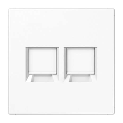 Jung Abdeckung (gerastet) für Modular-Jack-Steckbuchsen 2fach, Avaya, Thermoplast, Serie LS, alpinweiß LS1969-2ATWW