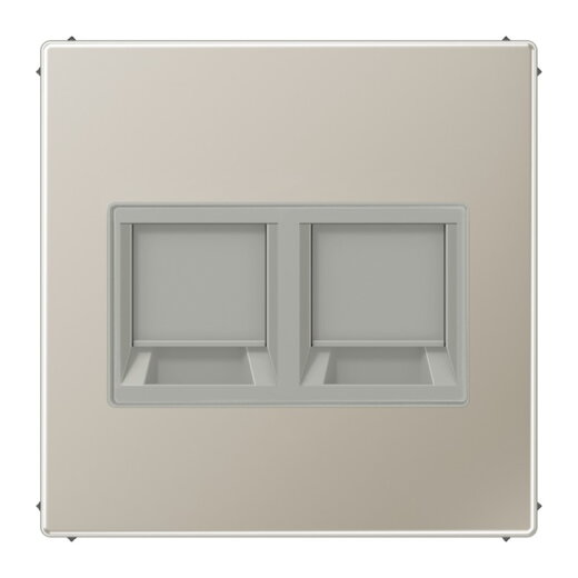 Jung Abdeckung (gerastet) für Modular-Jack-Steckbuchsen 2fach, Avaya, Serie LS, Edelstahl ES1969-2AT