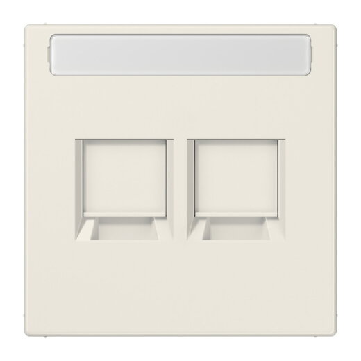 Jung Abdeckung (gerastet) für Modular-Jack-Steckbuchsen 2fach, Serie LS, weiß LS1969-25NAWE