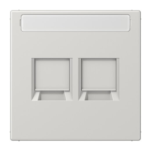 Jung Abdeckung (gerastet) für Modular-Jack-Steckbuchsen 2fach, Serie LS, lichtgrau LS1969-25NAWELG